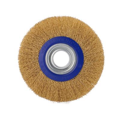 China Long Life Low Cost Flat Wheel Crimped Wire Brush Circular Wire Cleaning Steel Wire Wheel Flat Brush for sale