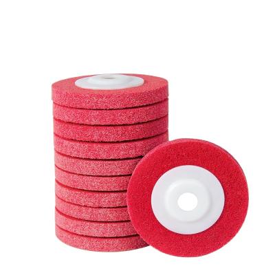 China High Efficiency 100*15*16mm Nylon Fiber Polish Wheel Nonwoven Abrasive Fin Disc Grinding Polishing Wheel à venda