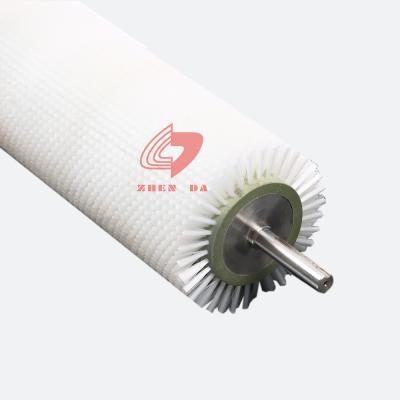 China Durable / ZHENDA Wear Resistant Industrial Powered Rotary Scrubbing Pad Roller Polishing Brush for sale