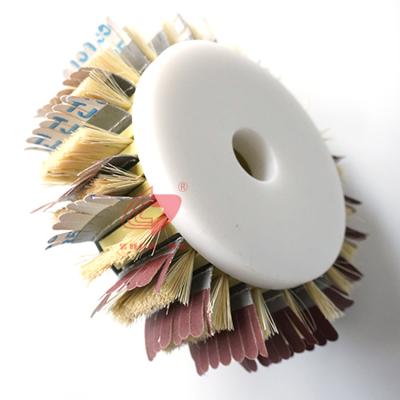 China Durable / ZHENDA Disc Wheel Shape Wear Resistant Brush With Mixed Bristle For Polishing Grinding for sale