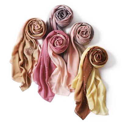 China Daily Life Long Muslim Chiffon Scarf Hijab Ombre Women Shawl for sale