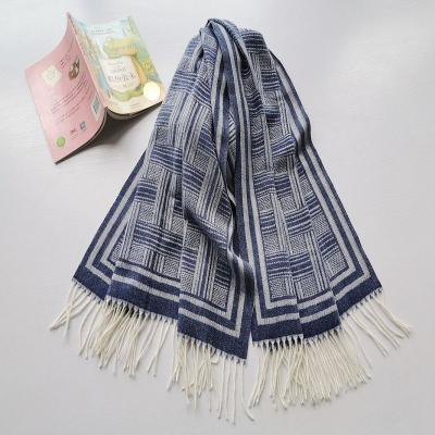 China Soft Smooth Feeling Thick Winter Cashmere Scarf For Men Plaid Autumn Scarves for sale