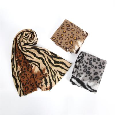 China Cashmere Soft Feeling Cashmere Print Scarf Women Cute Animal Leopard Scarf For Female for sale