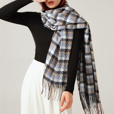 China Everyday Life Houndstooth Design Cashmere Autumn Scarves For Women Winter Shawls for sale