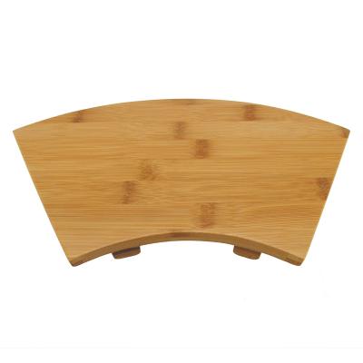 China Sustainable Fan Shape Bamboo Sushi Board Serving Tray Custom Various Sizes for sale