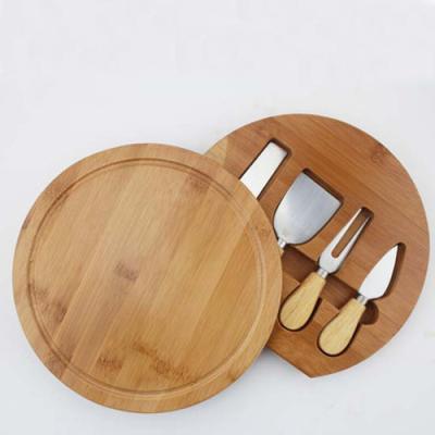 China Fruit Dish Sustainable Stocked Dish Round Eco - Friendly Organic Bamboo Board Customized Design Cheese Board For Home for sale