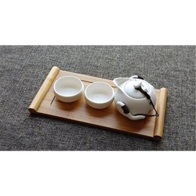 China Traditional Eco-friendly Stylish Bamboo Wood Chinese Style Sushi Teacup Food Dessert Serving Tray for sale