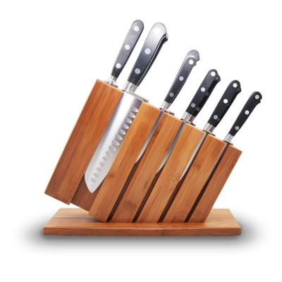 China Disposable Bamboo Slotless Rack Kitchen Knives Storage Holder Knives Block for sale