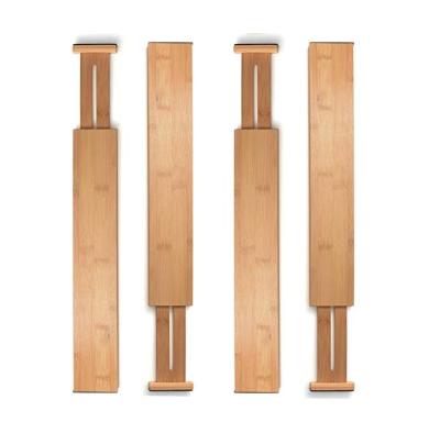 China Drawer Divider Adjustable Consumable Organizer Minimalist Bamboo Kitchen Drawer Set of 4 for sale