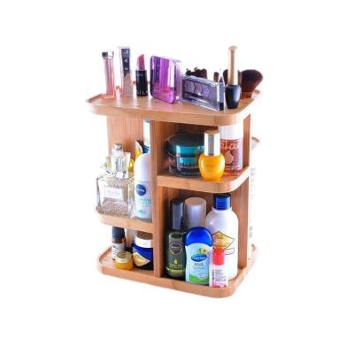 China 360 Multifunctional Organizer Storage Carousel Makeup Vanity Toiletries Desktop Bathroom Bedroom Kitchen Cosmetic Bamboo Viable Cabinet for sale