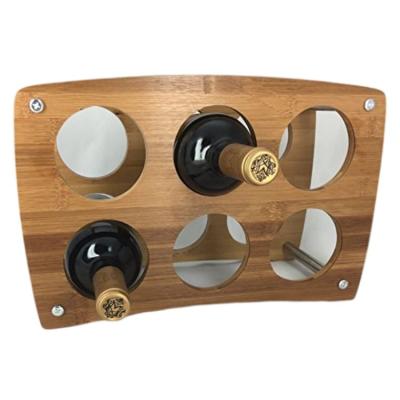 China Sustainable Wooden Wine Rack Bamboo Wine Storage Rack 6 Bottles Wine Rack for sale