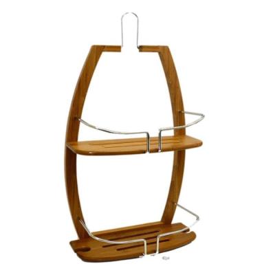 China 2021 Sustainable Bath Tub Shower Organizer Bamboo Bathroom Cart for sale