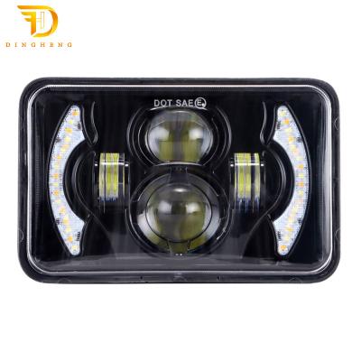 China Hot Selling New Products IP67 6000K 4x6 Inch Headlight Car Led Headlamp Angel Eye Projector Headlights 4x6 inch for sale