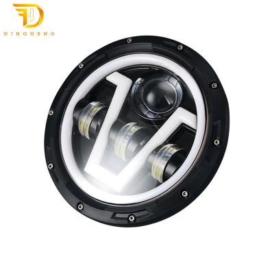 China Good Quality Car Led Light 7 Inch Off-Road Round Car Led Headlight For Jeep Wrangler Headlights 175*175*105 mm for sale