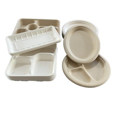 China Biodegradable Tableware Biodegradable Fast Food Container Made From Sugarcane And Wheat Straw for sale