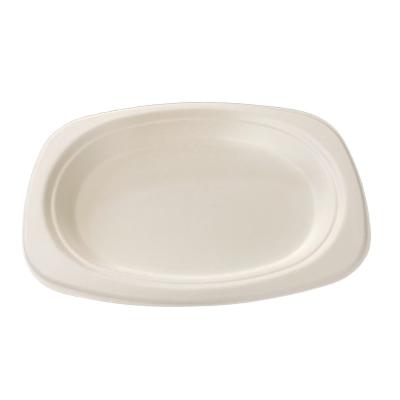 China 9 x 6.5 inch Biodegradable Sugarcane Compostable Bagasse Oval Dish for sale