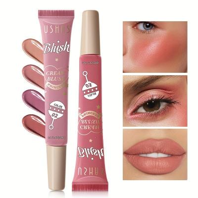 China Sunscreen 4-color liquid powder blusher Lip and cheek dual use Cultivate natural appearance USHAS blush cream for sale