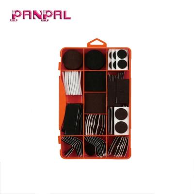 China Hot Sale Home Or Workplace PP Box Package Assorted Sizes Furniture Slips Self Adhesive Felt Pads for sale