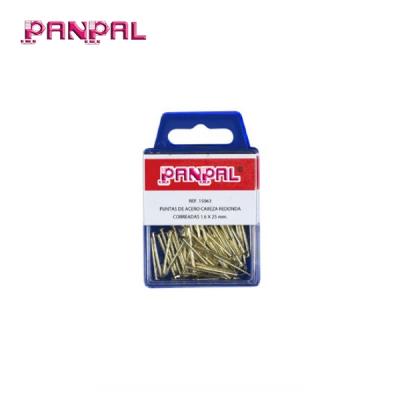 China Connect Fasten Hot Sale 30pcs BSCI Factory Brass Plated Iron Half Round Head Joint Wire Nails for sale