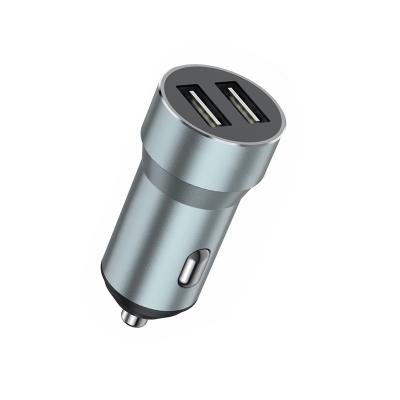 China Fast USB Port Mini DC12-24V Car Power Charger 2 Metal QC3.0 Car Phone Mount Charger for sale