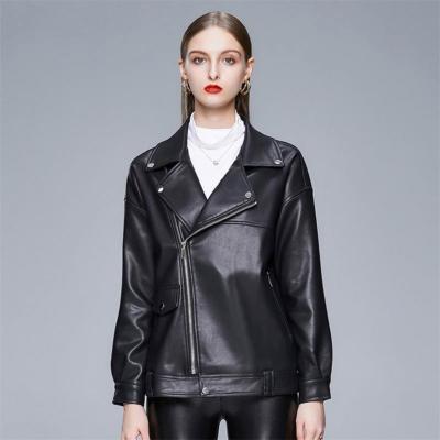 China QUICK DRY Colored Women's Biker Plus Size Leather Jackets Premium Blank Leather Clothing for sale