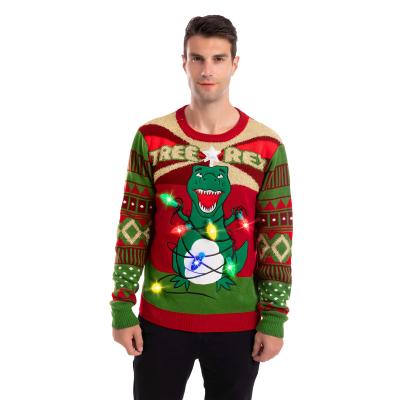 China Custom Made Winter Fuzzy Jacquard Knitted Christmas Pullover Warm Multicolor Sweater Men Anti-wrinkle for sale