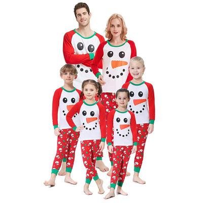 China New Year Family Christmas Pajamas Breathable Hot Selling Custom Made Cotton Print Dad and Me Adult and Mom Kids Matching Sleepwear for sale