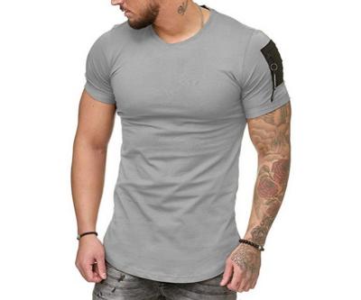 China Anti-wrinkle fitness t-shirt men's summer t-shirt men's casual sports branded cotton print empty logo for sale