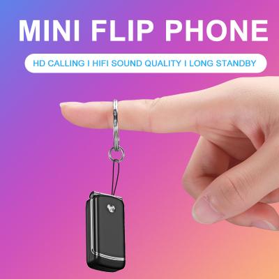 China The Other Small Mini Flip Cellphone Ulcool F1 MTK6261 GSM 300mAh BT Mini Backup Pocket Portable Mobile Phone Gift For Child for sale