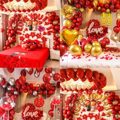 China Valentine's Day Latex Mylar Foil Balloons Valentines Day Balloons Set Wedding Decoration Balloons for sale