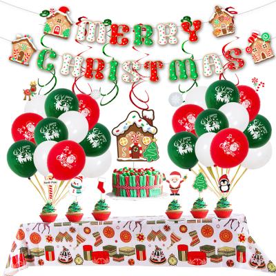 China Christmas Wholesale Mylar Foil Latex Balloon Decoration Party Set Merry Christmas Inflator Balloon for sale