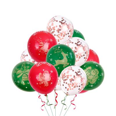 China Christmas 12 Inch Party Supplies Decoration Print Balloon Latex Set Merry Christmas Balloon for sale