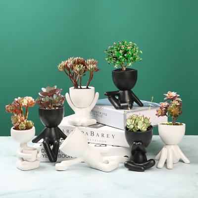 China Europe Humanoid Vases Creative Nordic Ceramic Home Decoration Ceramic Vase for sale