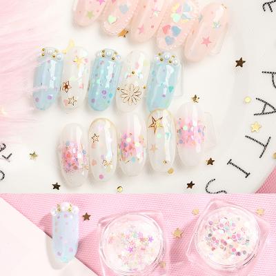 China Easy 6 Colors Glitter Iridescent Glitter Flakes Ultra-Thin Glitter Flakes Festival Glitter Glitter Nail Art Colorful Mixed for sale