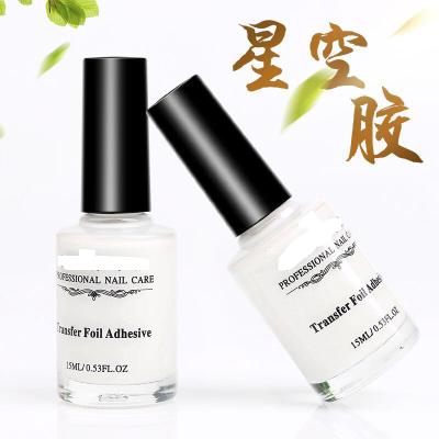 China Wholesale 15ml Nail Foil Sealant Glue Eco-friendly Clear Star Glue For Nail Foils Transfer Paper Manicuring Nail for sale