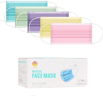 China Breathable Disposable Face Masks , 3 Layers Disposable Face Mask With Elastic Nanofiber Filter Liner Earloops for sale