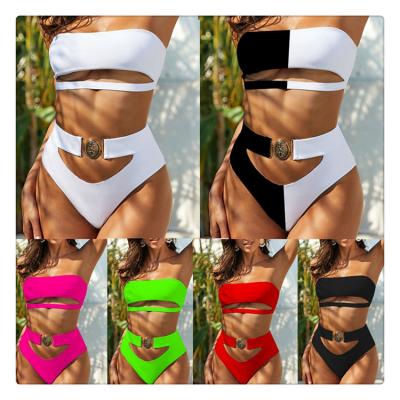 China New Arrival Products Button Tube Top Bandage Bikini Swimwear For Summer for sale