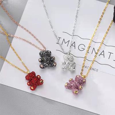 China 2021 Fashion Brand Necklace Pendant Chain Creative Bear Pendant Necklace Gifts For Women for sale