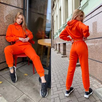 China Sports Suits Female Fitness Sportswear Suit Women's Tracksuit 2021 Oversize Hoodie Long Sleeve Jogging Suit for sale