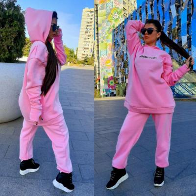 China Two Piece Set Tracksuit Women Top Pant Suits Hoodie Pullover Sweatshirt With Pockets Sweat Set for sale