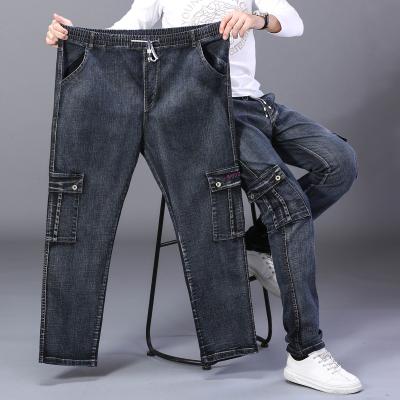 China Fashion Men's Stretch Straight Jeans Casual Classic Loose Denim Trousers Denim Pants for sale