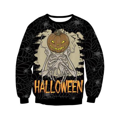 China 2021 Halloween Carnival Funny Ghost Pumpkin Head Cartoon Print Loose Large Size Men's and Women's Sweatshirt for sale