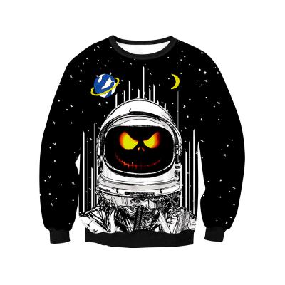 China 2021 Halloween Street Autumn New Space Funny Avatar Print Couple Crew Neck Sweater for sale