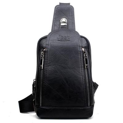 China Waterproof Simple Backpack Mens Genuine Leather Shoulder Chest Bags Fashion Travel Cross - Body Bag Man Casual Messenger Bag for sale