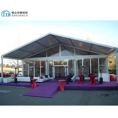 China Newest fashion UV-resistant modern large easy up transparent wedding marquee 50 people party design China party canopy tents transparent for sale