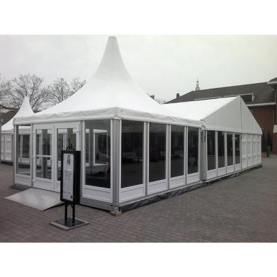 China UV-resistant/wind-proof/waterproof exposure 10m x 10m Big Strong Marquee 10X10 PVC Alloy Outdoor Canopy Aluminum View Pagoda Tent for sale