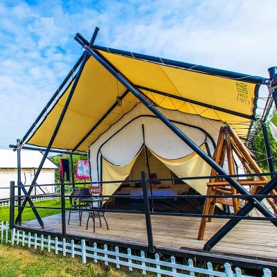 China waterproof & UV-Resistance Top Selling Luxury Outdoor Camping Steel African Hotel Safari Tent Glamping Use Waterproof Canvas Poles For Resort for sale