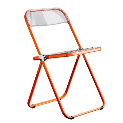 China Modern Fashion Furniture Space Saving Portable Camping Chair For Office Bedroom Folding Transparent Acrylic Plastic Chairs for sale