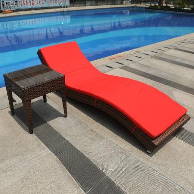 China Rattan Folding Sun Chaise Lounge Chair Pool Recliner Villa Recliner Balcony Modern Outdoor Pool Recliner And Courtyard for sale