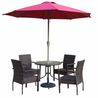 China Modern Table Chair Set Outdoor Patio Rattan Furniture Set for sale